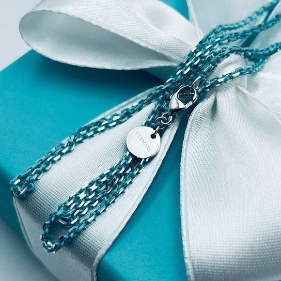 Tiffany & Co Blue Enamel Heart Tag 30” Sparkle Chain PACKAGING - Picture 6 of 11